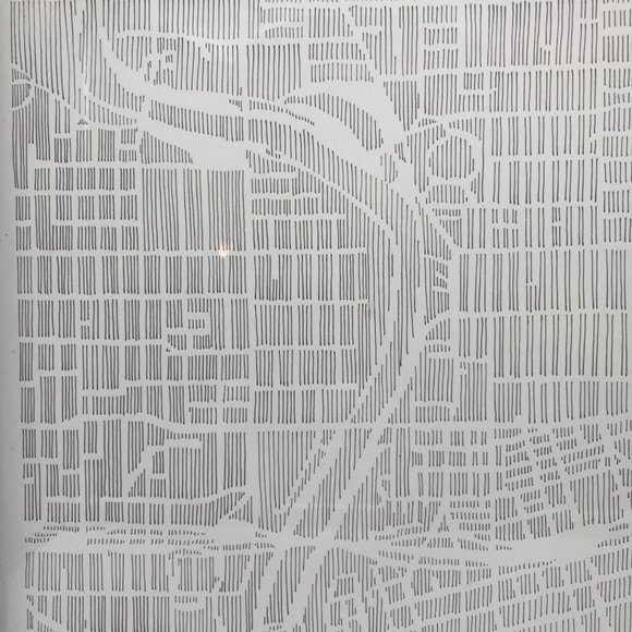 Printed Line Map of Des Moines Iowa, Unique Original Framed Artwork Ink Drawing - Picture 4 of 6